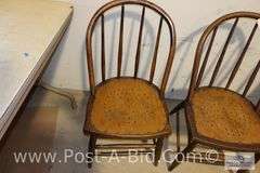 3-Vintage Wooden Chairs.