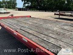 1986 Red: Haul 16' x 8' Plus 5' Dove Tail Tandem Axle Deckover Trailer, Wit