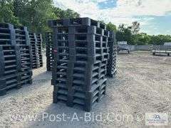 13-Black Plastic Pallets.