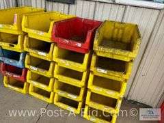 20-Red, Yellow, Blue, Parts Totes, 11" W x 18" D x 8" H.