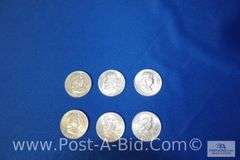 6-High Grade Silver Halves Years 1958-1963.