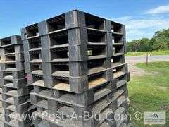 13-Black Plastic Pallets.