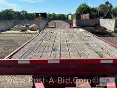 1986 Red: Haul 16' x 8' Plus 5' Dove Tail Tandem Axle Deckover Trailer, Wit
