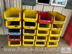 20-Red, Yellow, Blue, Parts Totes, 11" W x 18" D x 8" H.