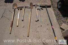 Shovel, Sledgehammer, Conduit Bender, Broom, 2-Pick Axe.