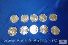 10 x 1 oz. .999 Fine Silver Rounds.