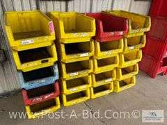 20-Red, Yellow, Blue, Parts Totes, 11" W x 18" D x 8" H.
