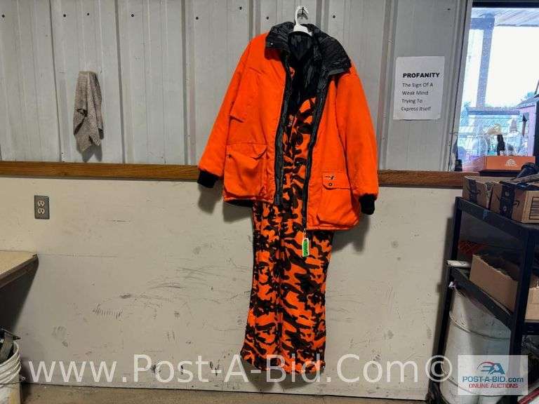 Orange Jacket Withi Insulated Pants, Jacket Size Large, Pants Sz
