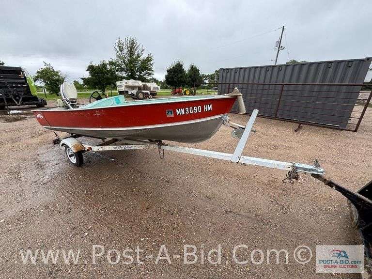 1978 Lund 14' Boat With Evinrude 35 HP Motor, 1978 Midi Trailer W