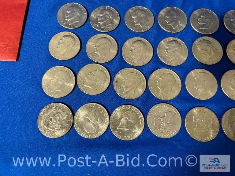 25-Eisenhower Dollars (Mixed Dates) 1-1776-1976 US Bicentennial S