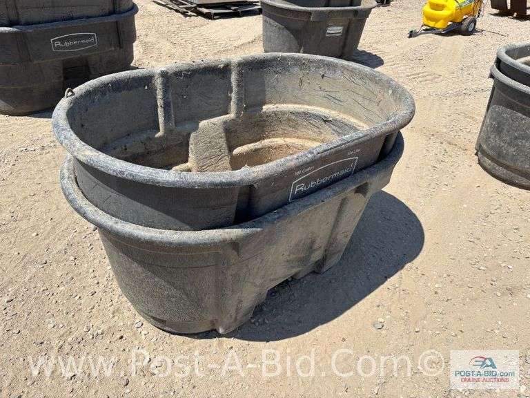 2-Rubbermiade Livestock Tanks; Each 100 Gallons.