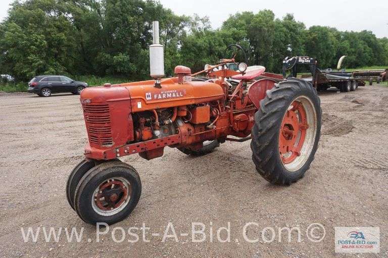Farmall H Narrow Front Tractor, Rear Tires Are 12.4-38, Comes Wit