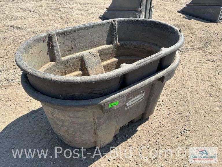 2-Rubbermiade Livestock Tanks; Each 100 Gallons.