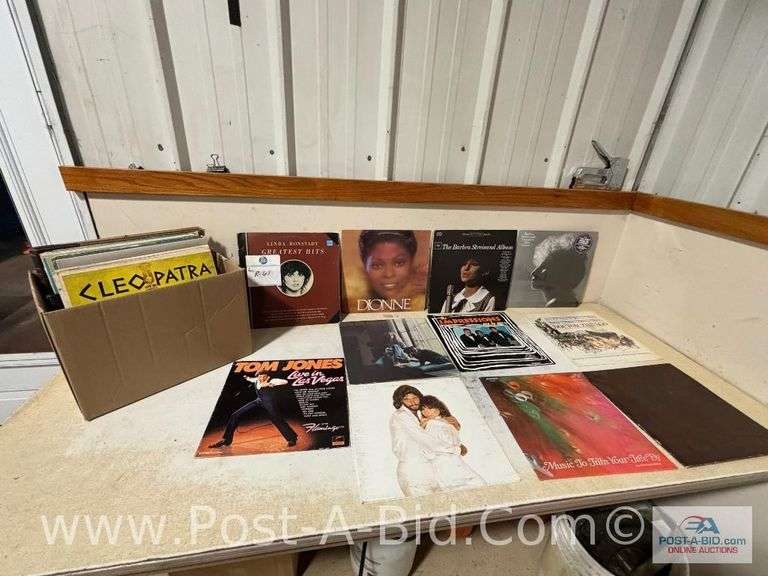 Variety Of Vinyl Records In Box.