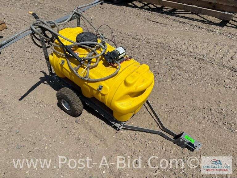 Crop Cave LGX 25 Gallon Pull Behind Sprayer.
