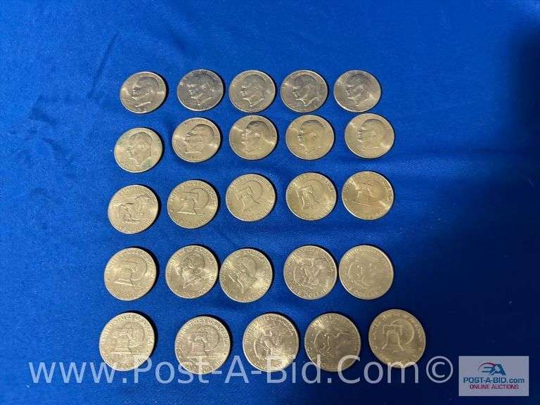 25-Eisenhower Dollars (Mixed Dates) 1-1776-1976 US Bicentennial S
