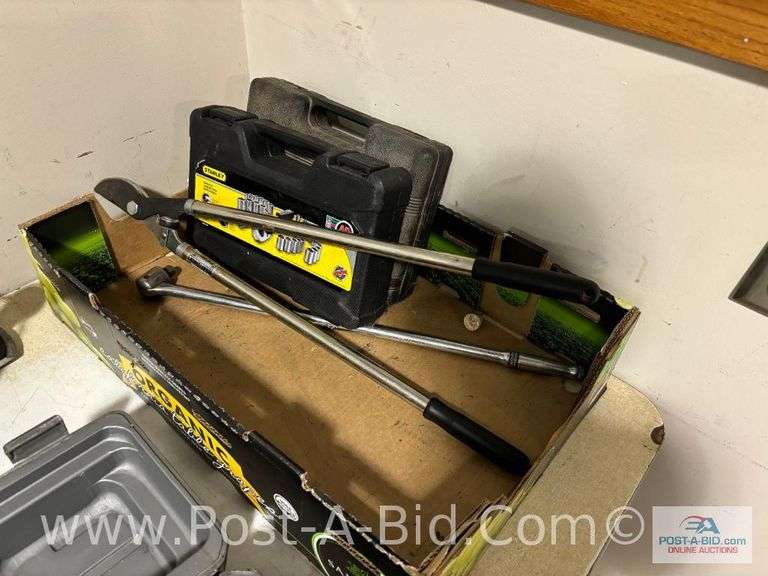 2x Boxes Of Miscellaneous Tools, Includes Sockets, Ratchets, Drem