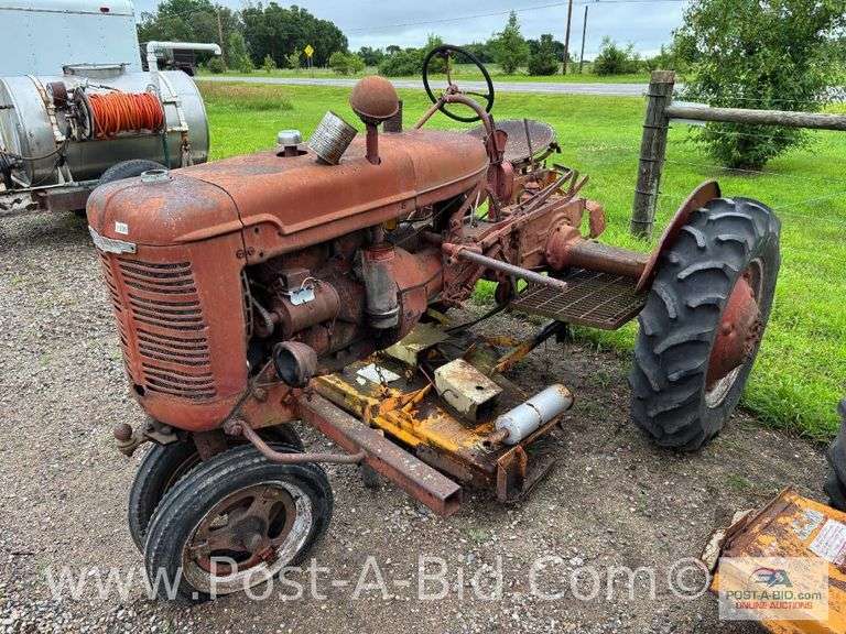 Farmall B Tractor, With Woods Belly Mower, Narrow Front, 2 Flat T