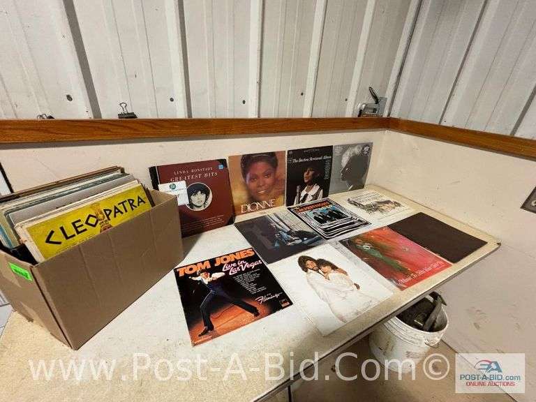 Variety Of Vinyl Records In Box.