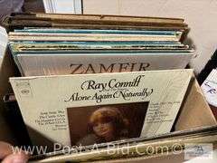 Variety Of Vinyl Records In Box.