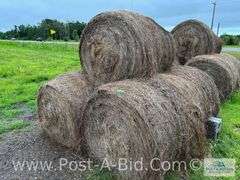 5-Grass Hay Round Bales, Twine Tie, 2024 Hay Season.