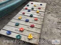 13' Playground Slide And 7' x 35" Climbing Wall.