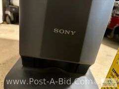 Surround Sound System, 2-Sony Stand Speakers, 1-Bose Center Speak