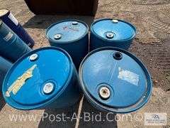 4-Plastic 55 Gallon Barrels.