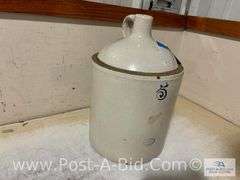 5 Gallon Red Wing Union Stoneware Crock Jug.