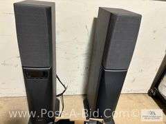 Surround Sound System, 2-Sony Stand Speakers, 1-Bose Center Speak
