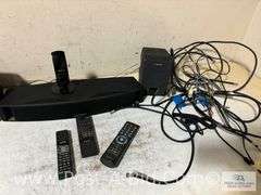 Surround Sound System, 2-Sony Stand Speakers, 1-Bose Center Speak