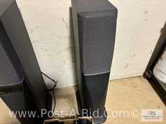 Surround Sound System, 2-Sony Stand Speakers, 1-Bose Center Speak