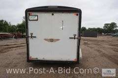 2012 H & H 12' Plus 4' V Tandem Axle Enclosed Trailer, Rear Ramp