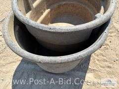 2-Rubbermaid Livestock Tanks: 100 Gallon And 70 Gallon.