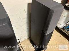 Surround Sound System, 2-Sony Stand Speakers, 1-Bose Center Speak