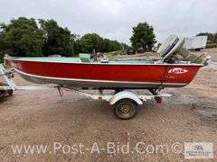 1978 Lund 14' Boat With Evinrude 35 HP Motor, 1978 Midi Trailer W