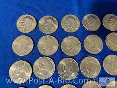 25-Eisenhower Dollars (Mixed Dates) 1-1776-1976 US Bicentennial S
