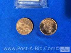 1-10 oz. .999 Fine Silver NTR Metals Bar And 2-1 oz. Copper Morg