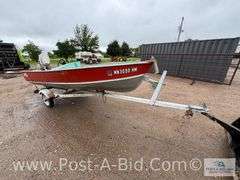 1978 Lund 14' Boat With Evinrude 35 HP Motor, 1978 Midi Trailer W