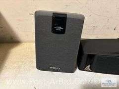 Surround Sound System, 2-Sony Stand Speakers, 1-Bose Center Speak