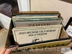 Variety Of Vinyl Records In Box.