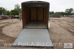 2012 H & H 12' Plus 4' V Tandem Axle Enclosed Trailer, Rear Ramp