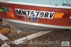 1973 Lund 14' Boat With Johnson 15HP Motor, Owner Stated "Hasnt B