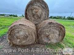 5-Grass Hay Round Bales, Twine Tie, 2024 Hay Season.