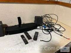 Surround Sound System, 2-Sony Stand Speakers, 1-Bose Center Speak