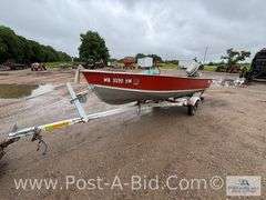1978 Lund 14' Boat With Evinrude 35 HP Motor, 1978 Midi Trailer W