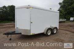2012 H & H 12' Plus 4' V Tandem Axle Enclosed Trailer, Rear Ramp
