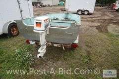 1973 Lund 14' Boat With Johnson 15HP Motor, Owner Stated "Hasnt B