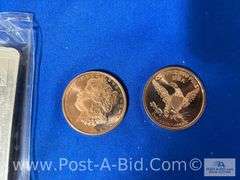 1-10 oz. .999 Fine Silver NTR Metals Bar And 2-1 oz. Copper Morg