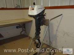Johnson 6 HP Boat Motor, Condition Unknown, Stand Not Included.